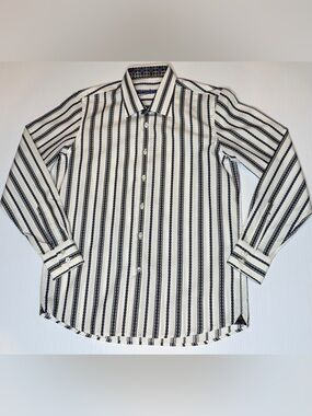 Robert Graham Striped Button Down Shirt - Youth Large 14-16 - EUC